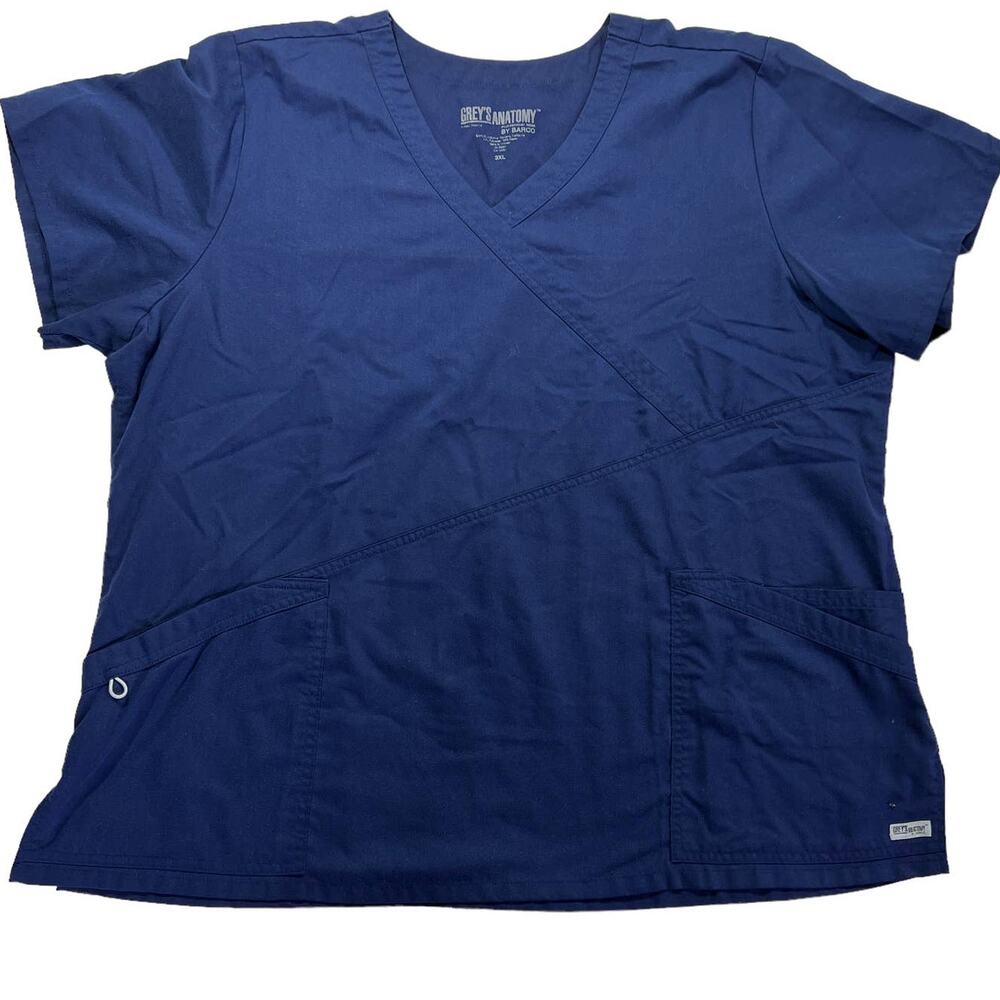 Grey's Anatomy by Barco Professional Wear Scrub Top 3 Pocket Plus Size 3XL Blue